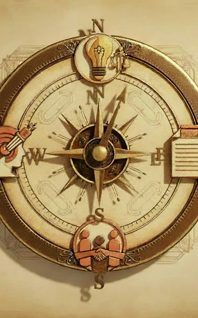 Compass and legal guidance imagery
